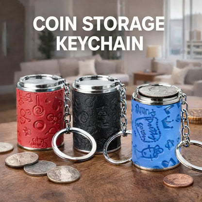 Mini personalized coin storage keychain - random print