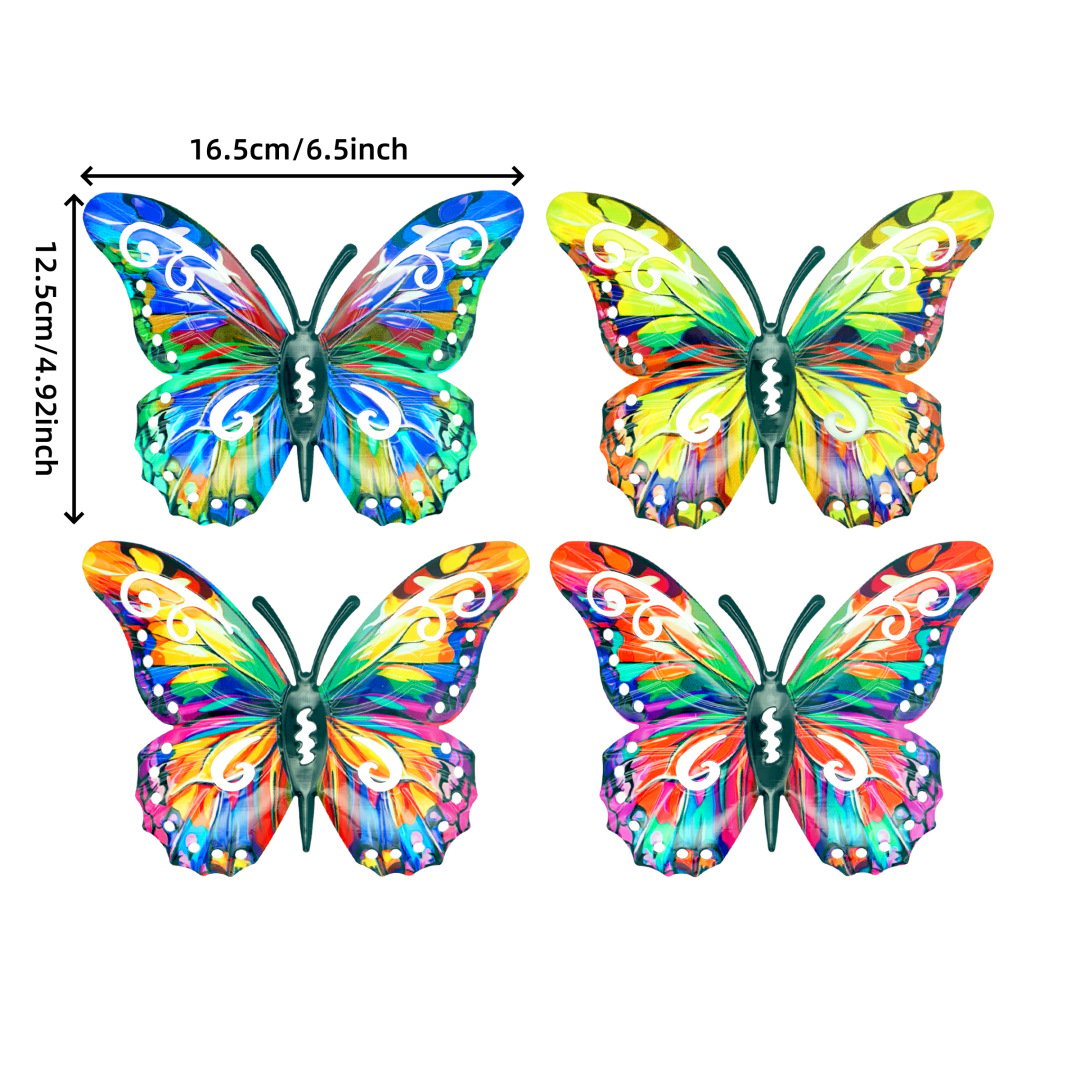 🦋A complete set! 4Pcs Butterfly Metal Wall Decor🤩