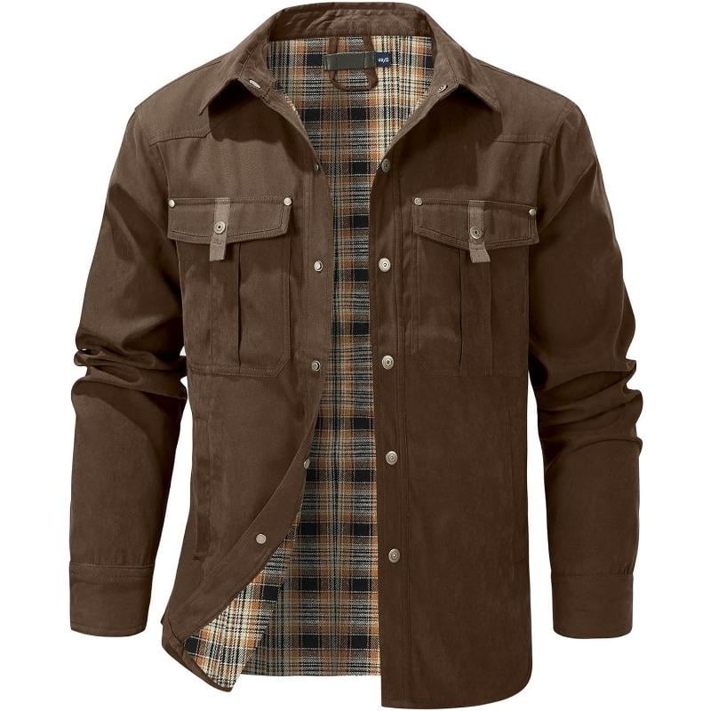 Men's Flannel Lined Shacket Jacket