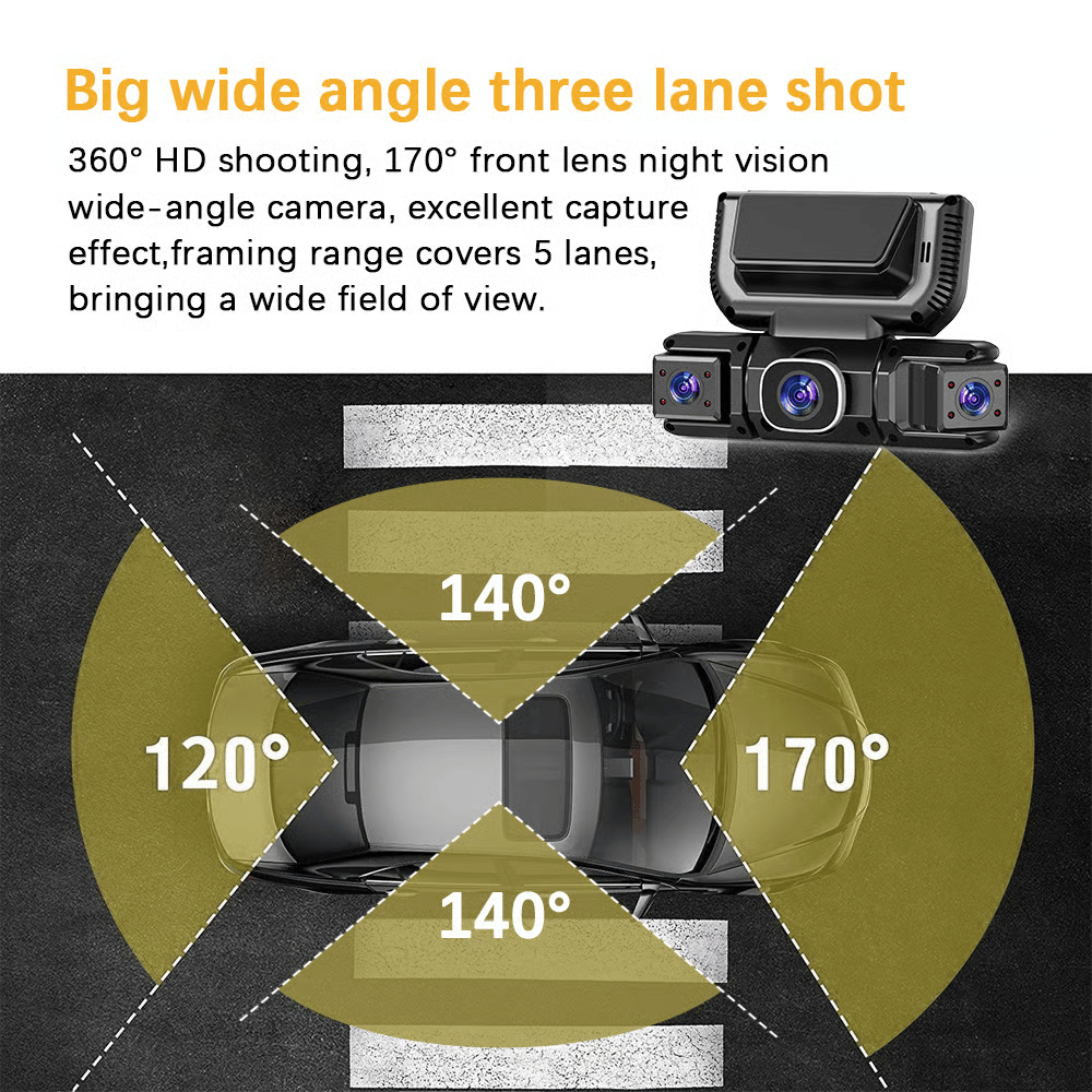 360° Car DVR WiFi 4Channels Dash Cam Video Recorder