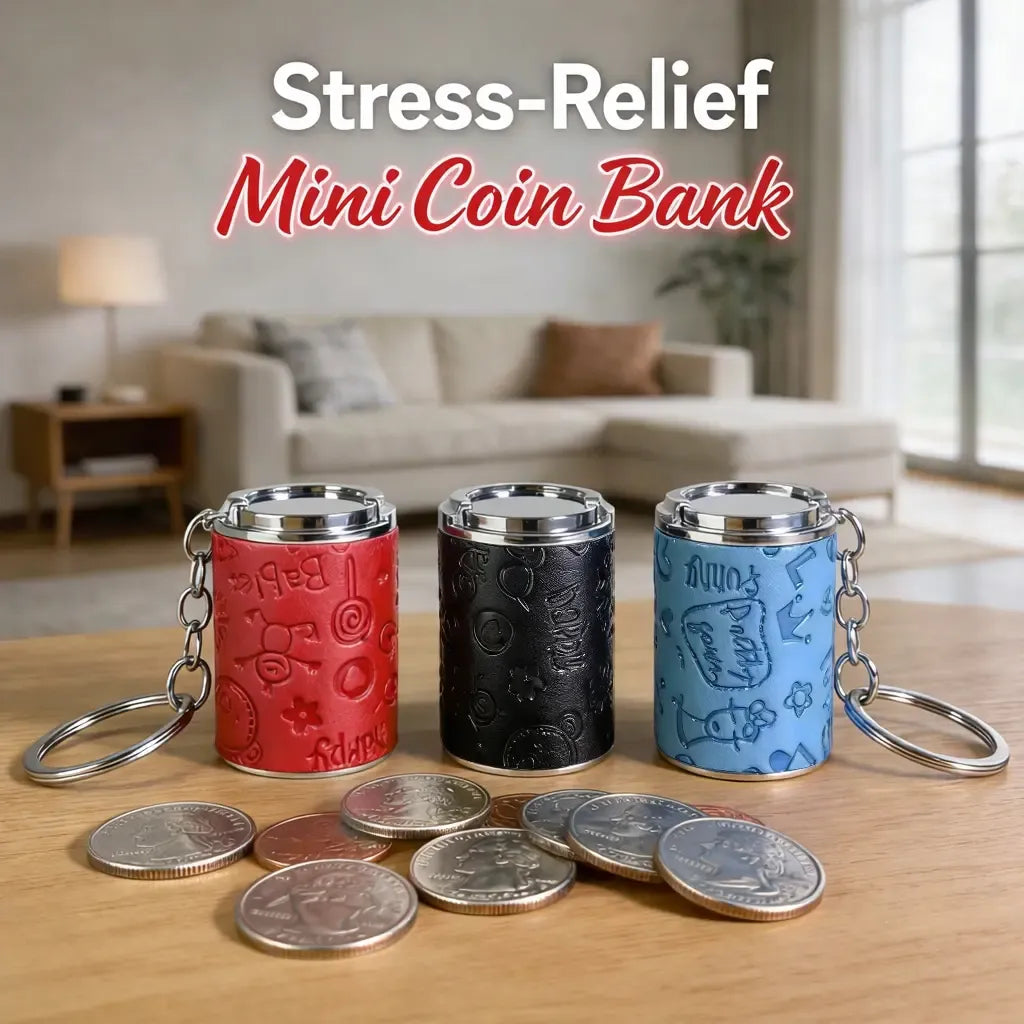 Mini personalized coin storage keychain - random print