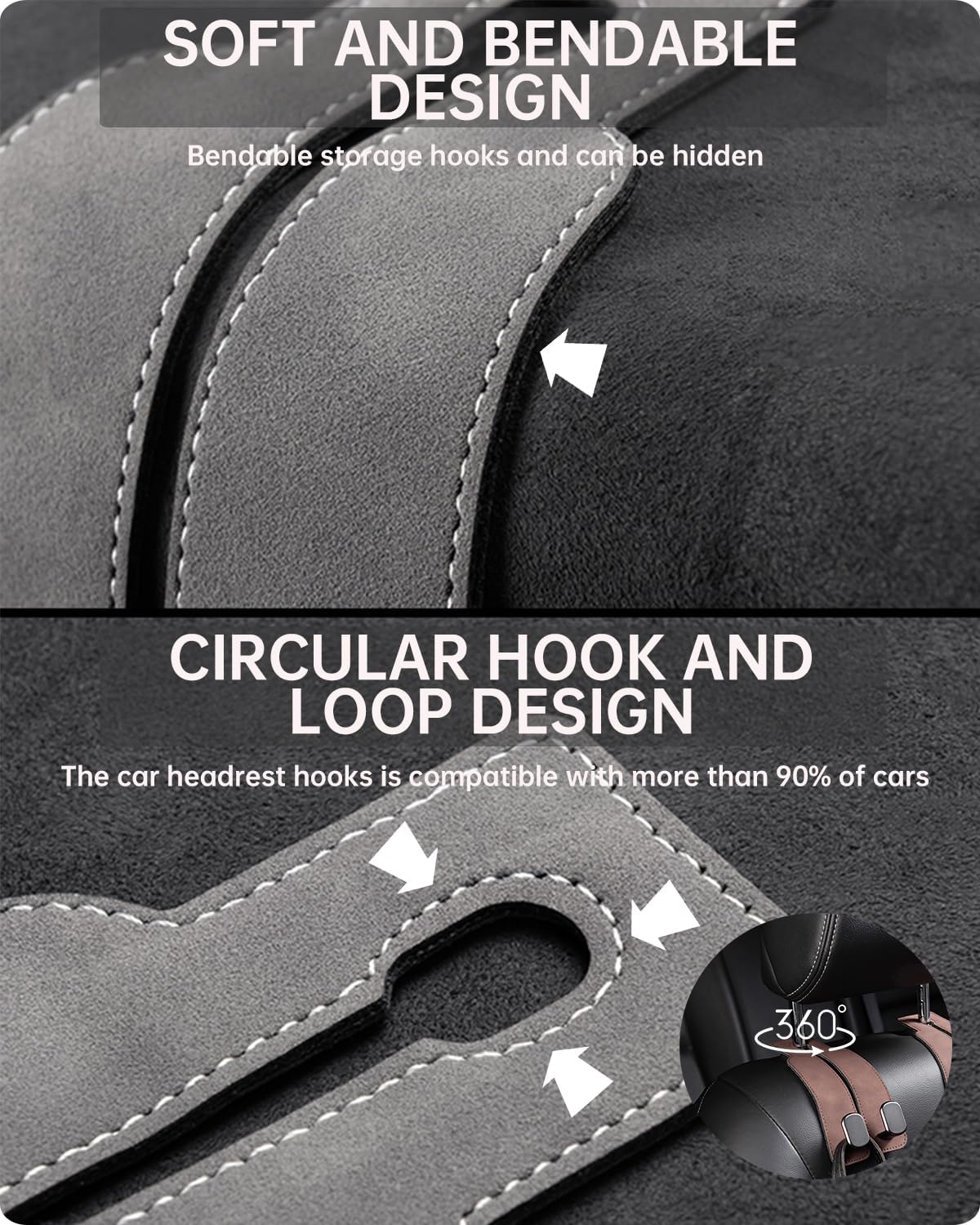 Premium Car Seat Headrest Hooks