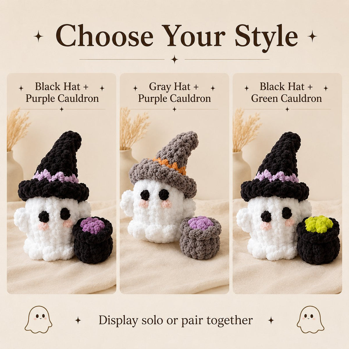 👻 Crochet Witch Ghost Decor — Cute, Cozy & Spooky! 🧙‍♀️✨