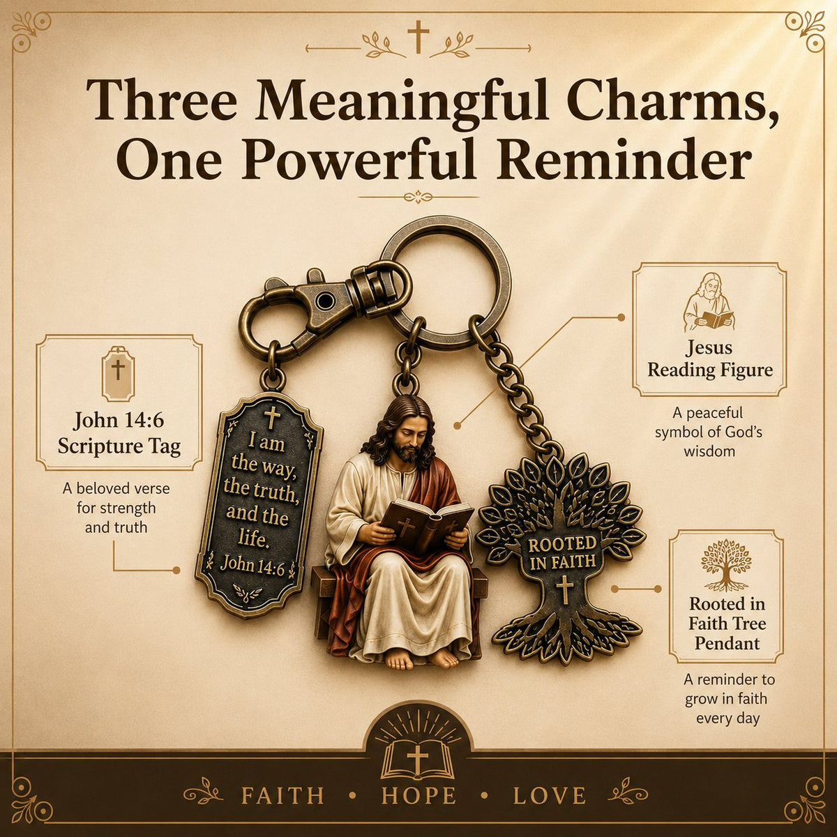 ✝️Jesus Reading Keychain