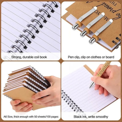 ❤️“Proud of You" Inspirational Keychain, Notepad & Bamboo Pen Gifts Set