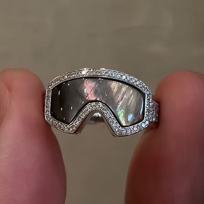 ✨Ski Goggle Shaped Adjustable Ring - Unique Winter Sports Jewelry for Ski Enthusiasts