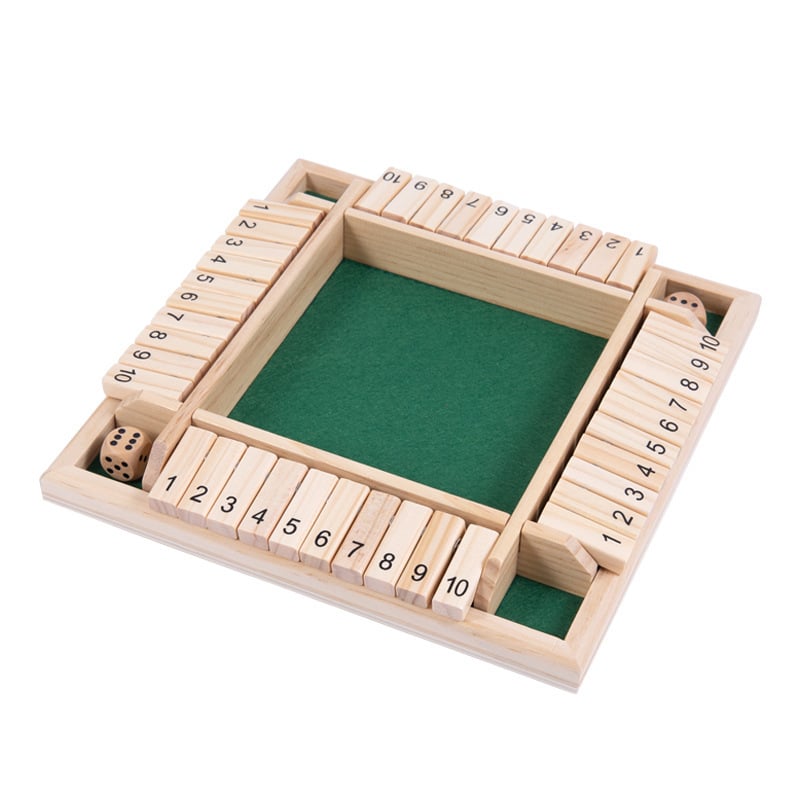 🏆🎁SHUT THE BOX-WOODEN DICE BOARD GAME