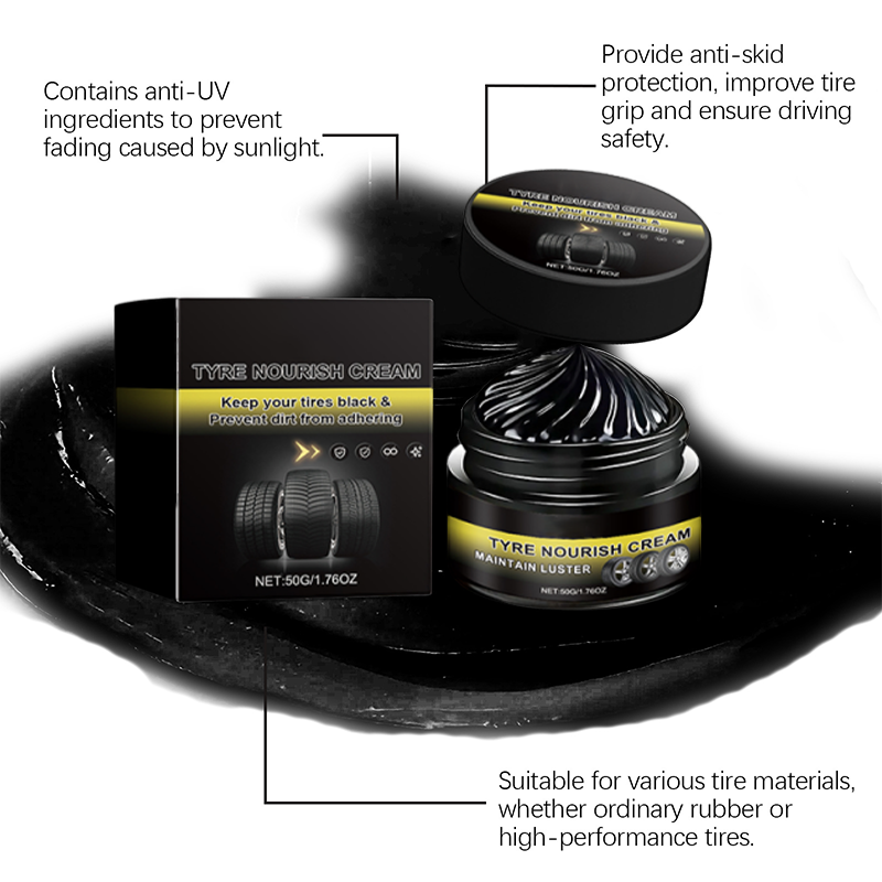 ✨ Tire wax – restores black gloss, blocks UV, repels dirt. Easy & quick! 🚗