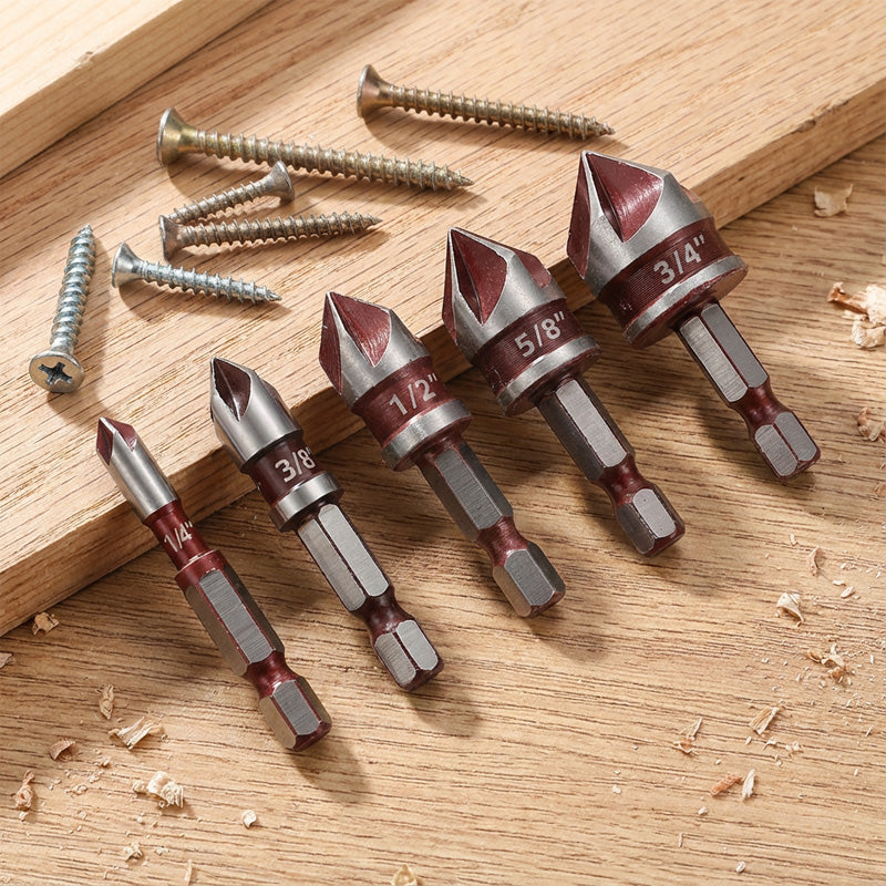✨ High-Carbon Steel Countersink Drill Bit Set — Precision Drilling for Wood and Metal! ✨