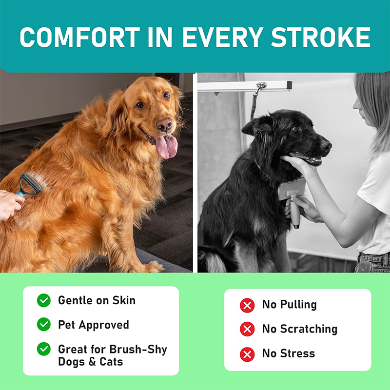 ⏰LAST DAY SALE: 🔥Dual-Sided Pet Grooming Comb for Dogs & Cats