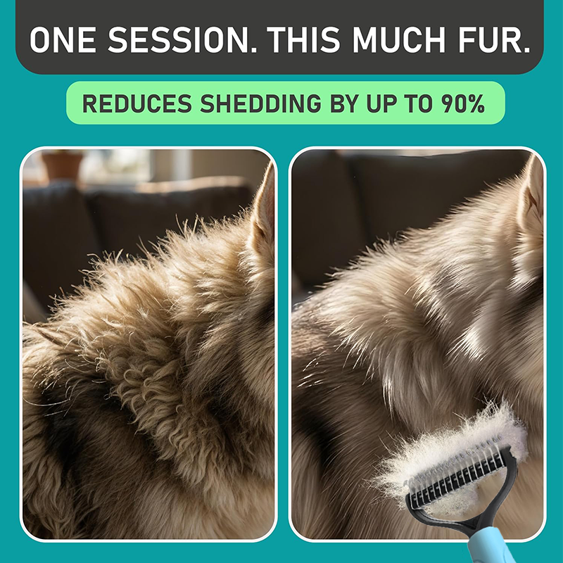 ⏰LAST DAY SALE: 🔥Dual-Sided Pet Grooming Comb for Dogs & Cats